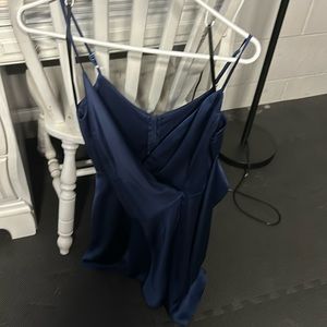 Midnight blue short silk dress